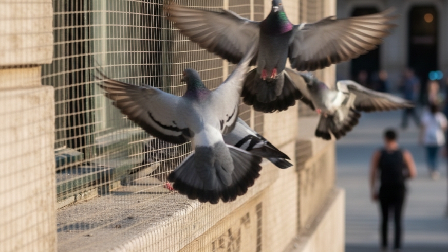 Pigeon Net Installation for Bird Protection